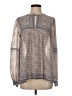 Ulla Johnson 100% Silk Gray Long Sleeve Silk Top Size 4 - photo 1