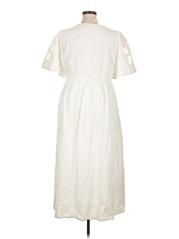 Madewell Cassie Button-Front Midi Dress in Embroidered Linen (view 2)