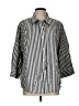 Versailles Stripes Silver 3/4 Sleeve Button-Down Shirt Size L (estimated) - photo 1