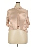 No Boundaries Stripes Tan Short Sleeve Blouse Size 20 - photo 1