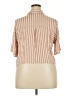 No Boundaries Stripes Tan Short Sleeve Blouse Size 20 - photo 2
