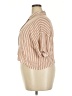 No Boundaries Stripes Tan Short Sleeve Blouse Size 20 - photo 5