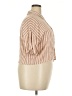 No Boundaries Stripes Tan Short Sleeve Blouse Size 20 - photo 4