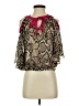 Cache 100% Polyester Brown 3/4 Sleeve Blouse Size XS - photo 1