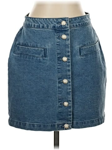 Avec Les Filles Denim Skirt (view 1)