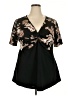 BLOOMCHIC Black Short Sleeve Blouse Size 22 - 24 - photo 1