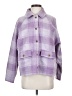 Madewell 100% Polyester Plaid Purple Coat Size S - photo 1