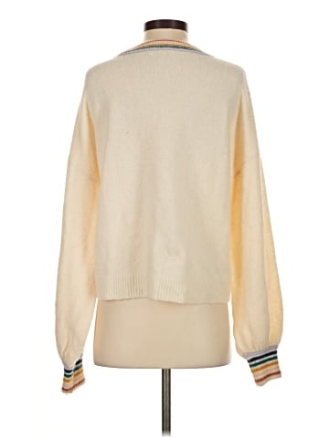 Madewell Rainbow-Trim Gladwell Balloon-Sleeve Pullover Sweater (view 2)
