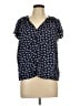 Gap 100% Rayon Blue Short Sleeve Blouse Size L - photo 1