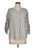 Davi & Dani Stripes Gray 3/4 Sleeve Blouse Size L - photo 1