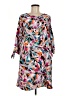 Spin 100% Polyester Print Pink Casual Dress Size M - photo 1