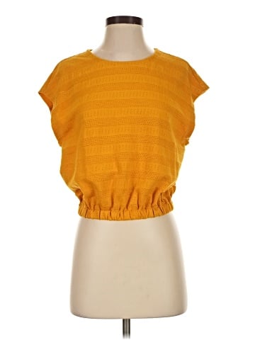 Madewell Pointelle Knit Short-Sleeve Crop Top (view 1)