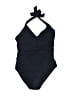 Assorted Brands Solid Black One Piece Swimsuit Size 8 - photo 1