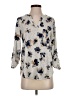 Maurices 100% Polyester Floral Gray 3/4 Sleeve Blouse Size XS - photo 1