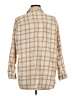 Old Navy 100% Cotton Plaid Tan 3/4 Sleeve Button-Down Shirt Size L - photo 2