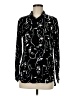 Big Dart Print Black Long Sleeve Blouse Size UK 12 / US 8 - photo 1