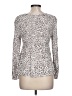 Urban Romantics 100% Rayon Animal Print Silver Long Sleeve Blouse Size L - photo 2