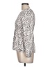Urban Romantics 100% Rayon Animal Print Silver Long Sleeve Blouse Size L - photo 5