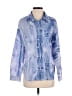 Cider 100% Polyester Print Blue Long Sleeve Blouse Size XS - photo 1