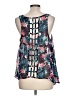 Material Girl Teal Purple Sleeveless Blouse Size L - photo 2