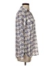 Ann Taylor 100% Polyester Houndstooth Gray Long Sleeve Blouse Size XS - photo 4
