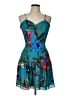 Parker 100% Polyester Tropical Teal Cocktail Dress Size L - photo 1