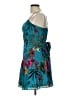 Parker 100% Polyester Tropical Teal Cocktail Dress Size L - photo 5