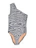 J.Crew Stripes Ivory One Piece Swimsuit Size 8 - photo 1