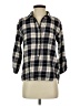 En Creme 100% Cotton Plaid Black 3/4 Sleeve Button-Down Shirt Size S - photo 1