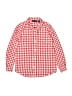 Janie and Jack 100% Cotton Checkered-gingham Red Long Sleeve Button-Down Shirt Size 5 - photo 1