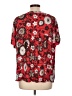 Ann Taylor LOFT 100% Polyester Red Short Sleeve Blouse Size L - photo 2
