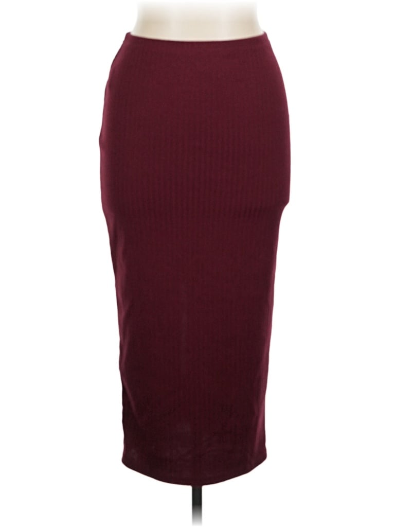 Pre-owned Unbranded Formal Skirt In Burgundy