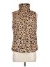 Crown & Ivy 100% Polyester Animal Print Tan Gold Vest Size M - photo 1