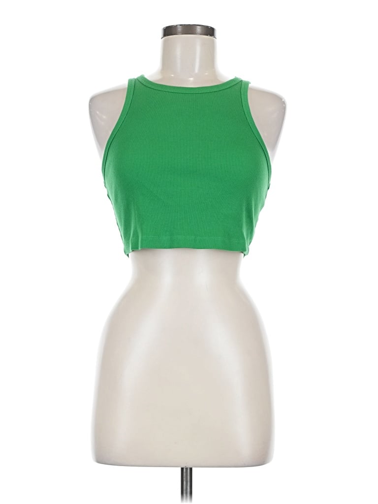 Pre-owned Wild Fable Tank Top Green Halter Neckline Tops
