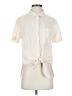 Theory 100% Linen Ivory Short Sleeve Blouse Size S - photo 1