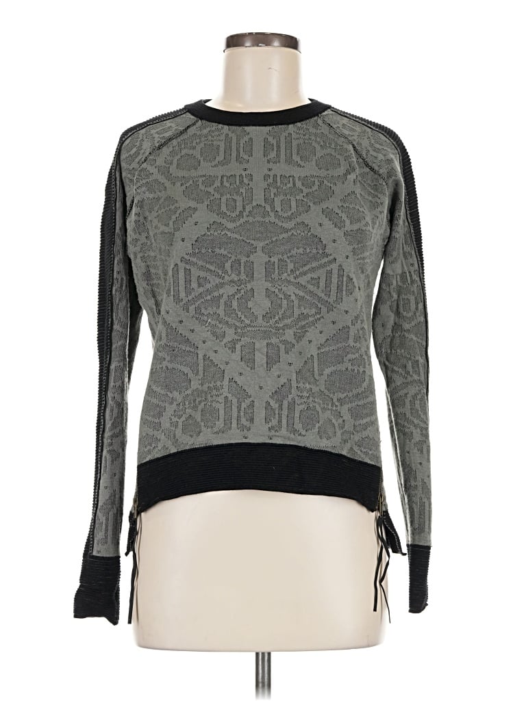 Pre-owned Nicole Miller Long Sleeve Top Gray Turtleneck Tops