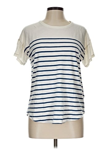 Madewell Whisper Cotton Rib-Crewneck Tee in Nautical Stripe (view 1)