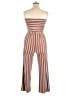 Heart & Hips Stripes Brown Jumpsuit Size L - photo 2
