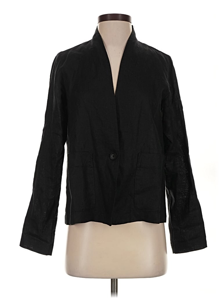 Pre-owned Eileen Fisher Blazer Jacket In Black