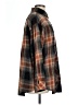 Unbranded 100% Polyester Plaid Brown Long Sleeve Blouse Size L - photo 4