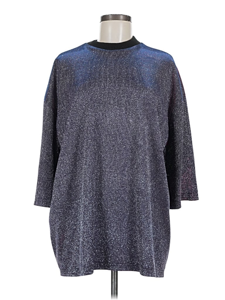 Pre-owned Assorted Brands 3/4 Sleeve T-shirt In Blue