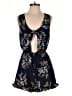 Blue Rain 100% Polyester Floral Blue Romper Size S - photo 1