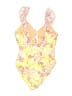 Spyder Floral Yellow One Piece Swimsuit Size 10 - photo 2