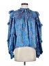 Karlie 100% Polyester Blue Long Sleeve Blouse Size S - photo 1