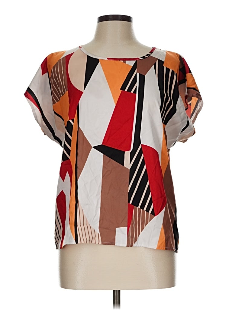Pre-owned Shein Short Sleeve T-shirt In Brown