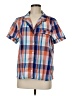 L.L.Bean Color Block Blue Short Sleeve Button-Down Shirt Size M - photo 1