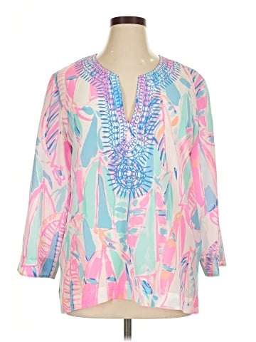 Lilly Pulitzer 3/4 Sleeve Silk Top (view 1)