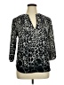Adrienne Animal Print Black 3/4 Sleeve Blouse Size XL (estimated) - photo 1