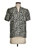 W118 by Walter Baker 100% Polyester Animal Print Black Silver Short Sleeve Blouse Size S - photo 1