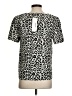 W118 by Walter Baker 100% Polyester Animal Print Black Silver Short Sleeve Blouse Size S - photo 2
